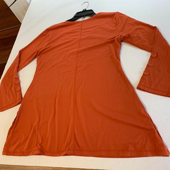 Noelle Womens Sz S M Long SLeeve Rust Burnt Orange - Picture 6 of 6